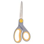 Westcott Titanium Bonded Adjustable Glide Scissors, 8″, Grey & Yellow, for Office, 1-Count