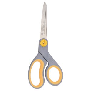 Westcott Titanium Bonded Adjustable Glide Scissors, 8", Grey & Yellow, for Office, 1-Count - Image 1