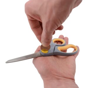 Westcott Titanium Bonded Adjustable Glide Scissors, 8", Grey & Yellow, for Office, 1-Count - Image 2