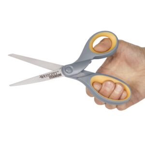 Westcott Titanium Bonded Adjustable Glide Scissors, 8", Grey & Yellow, for Office, 1-Count - Image 14