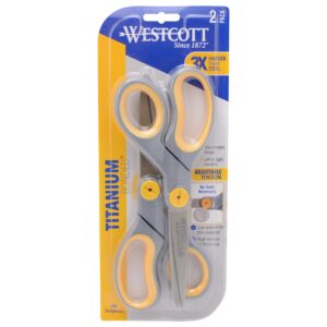 Westcott Titanium Bonded Adjustable Glide Scissors, 8", Grey & Yellow, for Office, 1-Count - Image 38
