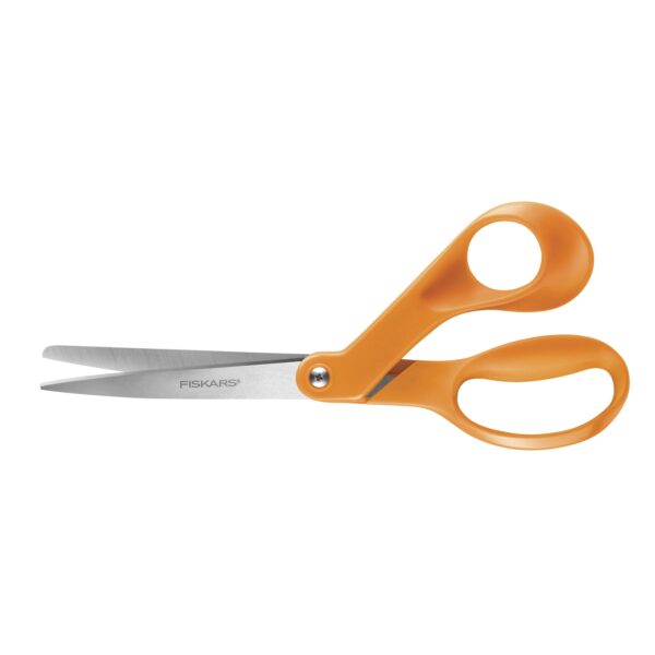 Fiskars 8 Inch Original, Orange Handled Scissors for Adults