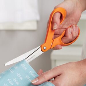 Fiskars 8 Inch Original, Orange Handled Scissors for Adults