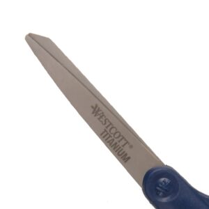 Westcott Titanium Bonded 8″ Blue Straight Scissors, Office, 1-Each, High School Level