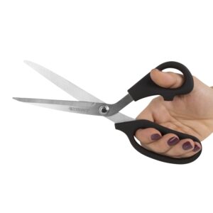 Westcott Multipurpose Scissors, All Purpose Plus, 9″, Bent, Stainless Steel, for Office, Black, 1-Count