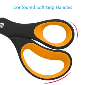 LIVINGO 8" Office Scissors Sharp Blades Titanium Office Home Crafts Cutting Paper, 3 Pack, Assorted - Image 5