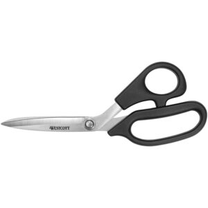 Westcott All Purpose Plus Scissors, 8″, Bent Handle, High School, for Office, Black, 1 Each