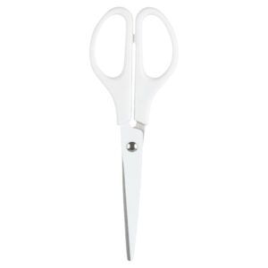 JAM Paper Arts & Crafts Scissors, 6 3/4 in, White, Ergonomic Handle & Stainless Steel Pointed Tip Blades, 1 Pack