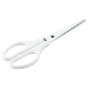 JAM Paper Arts & Crafts Scissors, 6 3/4 in, White, Ergonomic Handle & Stainless Steel Pointed Tip Blades, 1 Pack