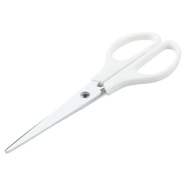 JAM Paper Arts & Crafts Scissors, 6 3/4 in, White, Ergonomic Handle & Stainless Steel Pointed Tip Blades, 1 Pack