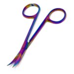 4.5″ Sharp Curved Tip Craft Applique Embroidery Scissors, Stainless Steel Thread Clippers, Multicolor
