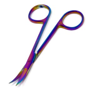 4.5″ Sharp Curved Tip Craft Applique Embroidery Scissors, Stainless Steel Thread Clippers, Multicolor