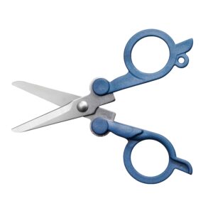 Fiskars Folding Scissors with Double-Loop Handle Stainless Steel, 4", Mountain Haze Blue - Image 2