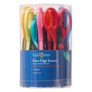 Hello Hobby 6.5″ Decorative Edge Scissors, 12 Pieces