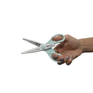Westcott Crafting Scissors, Paper Edging, 6″, Majestic/Pinking Patterns, for Craft, Blue/White, 2-Pack