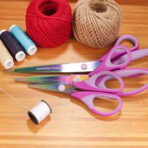 JubileeYarn Titanium Softgrip Scissors Set for Sewing, Arts, Crafts, Office - 1 Set of 3 - Pink - Image 9