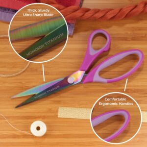 JubileeYarn Titanium Softgrip Scissors Set for Sewing, Arts, Crafts, Office - 1 Set of 3 - Pink - Image 10