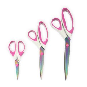 JubileeYarn Titanium Softgrip Scissors Set for Sewing, Arts, Crafts, Office - 1 Set of 3 - Pink - Image 15
