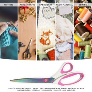 JubileeYarn Titanium Softgrip Scissors Set for Sewing, Arts, Crafts, Office - 1 Set of 3 - Pink - Image 17