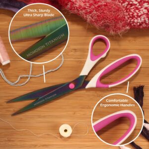 JubileeYarn Titanium Softgrip Scissors Set for Sewing, Arts, Crafts, Office - 1 Set of 3 - Pink - Image 19