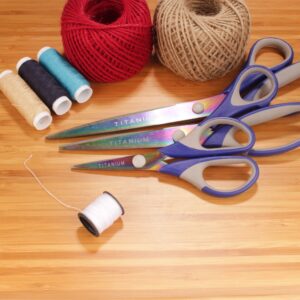 JubileeYarn Titanium Softgrip Scissors Set for Sewing, Arts, Crafts, Office - 1 Set of 3 - Pink - Image 23