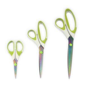 JubileeYarn Titanium Softgrip Scissors Set for Sewing, Arts, Crafts, Office - 1 Set of 3 - Pink - Image 26