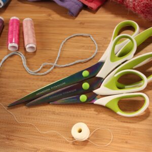 JubileeYarn Titanium Softgrip Scissors Set for Sewing, Arts, Crafts, Office - 1 Set of 3 - Pink - Image 27