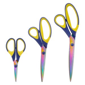 JubileeYarn Titanium Softgrip Scissors Set for Sewing, Arts, Crafts, Office - 1 Set of 3 - Pink - Image 36