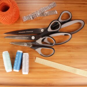 JubileeYarn Titanium Softgrip Scissors Set for Sewing, Arts, Crafts, Office - 1 Set of 3 - Pink - Image 48