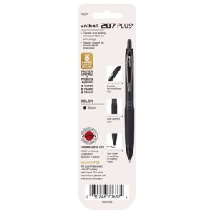 uniball™ 207 Plus+ Retractable Gel Pens, Micro Point (0.5mm), Black, 2 Pack - Image 10