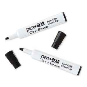 Pen+Gear Dry Erase Markers, Chisel Tip, Black Ink, 4 Count - Image 4