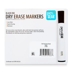 Pen+Gear Dry Erase Markers, Chisel Tip, Black Ink, 4 Count - Image 9