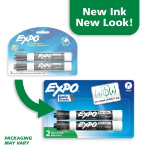 EXPO Dry Erase Markers, Chisel Tip, Black, 2 Count - Image 8