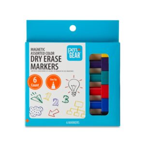 Pen+Gear Magnetic Dry Erase Markers with Eraser, Assorted Ink Colors, Fine Tip, 6 Count - Image 7