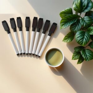 LKXGBMY 8 Pcs Black Magnetic Dry Erase Markers with Eraser Cap, White Board Mini Dry Erase Markers Bulk, Fine Point Tip Student White Board Markers for Teachers Office Supplies - Image 6