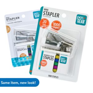 Pen+Gear 20-Sheet Mini Stapler with 1000 Staples, Clear