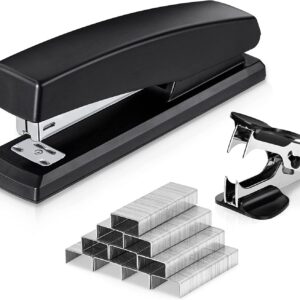 Deli Stapler, Desktop Stapler, Office Stapler, 20 Sheet Capacity, Includes 1000 Staples and Staple Remover, Black - Image 1