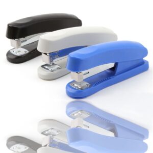 PEACNNG Effective 3 Random Colors Staples Metal Manual Medium Stapler Can Bind 25 Sides Game 20 sheets capacity match 24/6 26/6 Staples Office Binding Supplies High Quality no. 0325