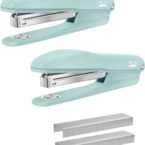 Mr. Pen- Staplers for Desk, 2 Pack with 200 Staples, 20 Sheet Capacity, Green, Office Stapler, Desk Stapler, Stapler with Staples, Stapler Set