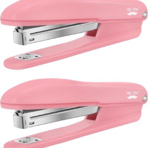 Mr. Pen- Staplers for Desk, 2 Pack with 200 Staples, 20 Sheet Capacity, Pink, Office Stapler, Desk Stapler
