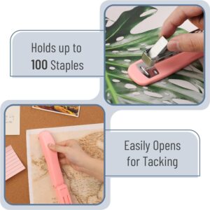 Mr. Pen- Staplers for Desk, 2 Pack with 200 Staples, 20 Sheet Capacity, Pink, Office Stapler, Desk Stapler