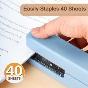 Deli 40 Sheet Stapler, Desktop Staplers with Integrated Staple Remover, Office Stapler, Blue