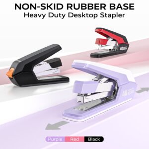 Effortless Stapler for Desk with 40-50 Sheet Capacity, 2000 Staples, 1-Touch Stapling, Ergonomic & Easy to Load Desktop Staplers, Heavy Duty Stapler, and Magnetic Staple Remover, Black - Image 13