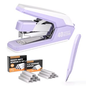 Effortless Stapler for Desk with 40-50 Sheet Capacity, 2000 Staples, 1-Touch Stapling, Ergonomic & Easy to Load Desktop Staplers, Heavy Duty Stapler, and Magnetic Staple Remover, Black - Image 14