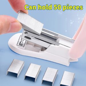 SLYNSHome Mini Lightweight Stapler for Office Desktop Heavy Duty Handheld Staplers for Home Office Supplies Office Essentials - 4.3 inch (Pink) - Image 4