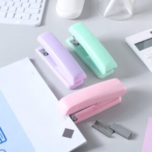SLYNSHome Mini Lightweight Stapler for Office Desktop Heavy Duty Handheld Staplers for Home Office Supplies Office Essentials - 4.3 inch (Pink) - Image 14