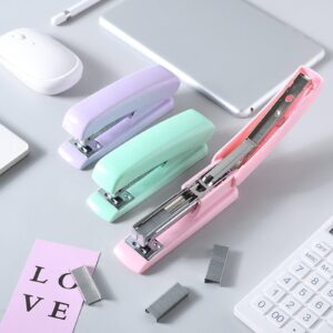 SLYNSHome Mini Lightweight Stapler for Office Desktop Heavy Duty Handheld Staplers for Home Office Supplies Office Essentials - 4.3 inch (Pink) - Image 15