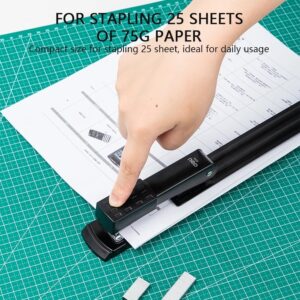 Long Reach Stapler Heavy Duty Stapler with Middle Seam, Built-in Ruler 12.20 in and 25 Sheets Capacity,Black - Image 4