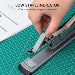 Long Reach Stapler Heavy Duty Stapler with Middle Seam, Built-in Ruler 12.20 in and 25 Sheets Capacity,Black - Image 5