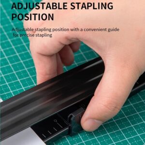 Long Reach Stapler Heavy Duty Stapler with Middle Seam, Built-in Ruler 12.20 in and 25 Sheets Capacity,Black - Image 6